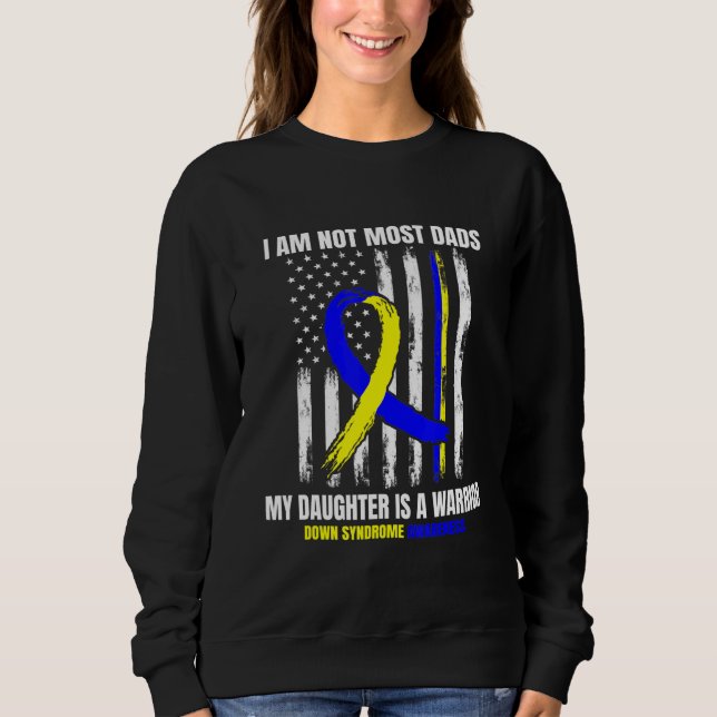 Mens Down Syndrome Awareness Dad Daughter Warrior  Sweatshirt (Front)