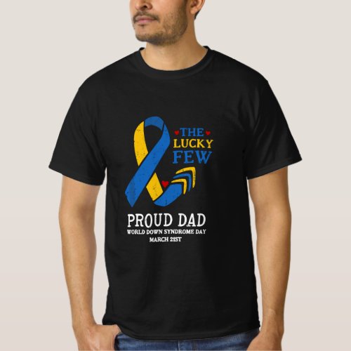 Mens Down Syndrome Day March 21st Ribbon Gift for  T_Shirt