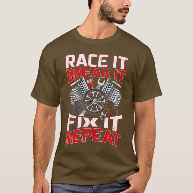 Mens Drag Race Race Track Racing Shirts For Men (Front)