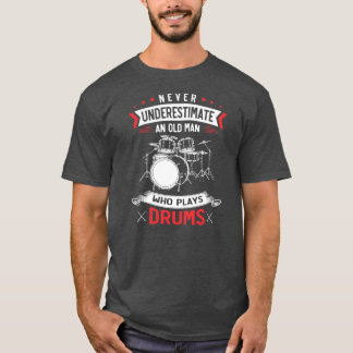 Mens Drum Set Music Retired Old Man Drummer T-Shirt
