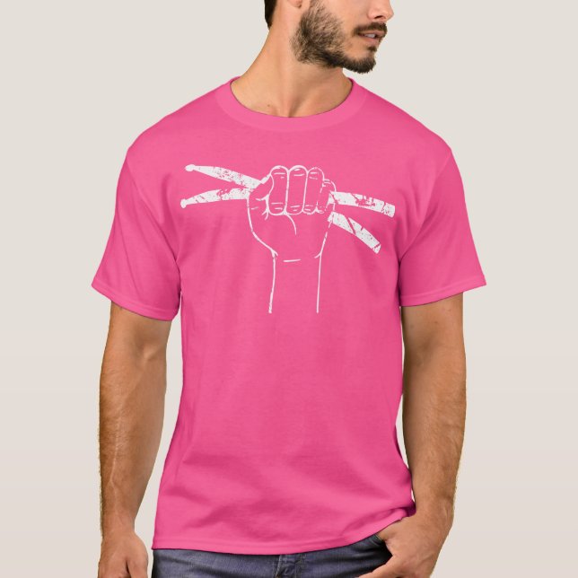 Mens Drumsticks Drummer Drum Set Drums T-Shirt (Front)