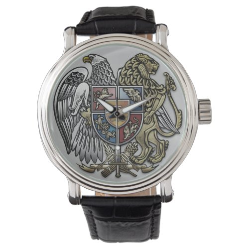 Mens Eagle and Lion Sigla  Black Silver   Watch