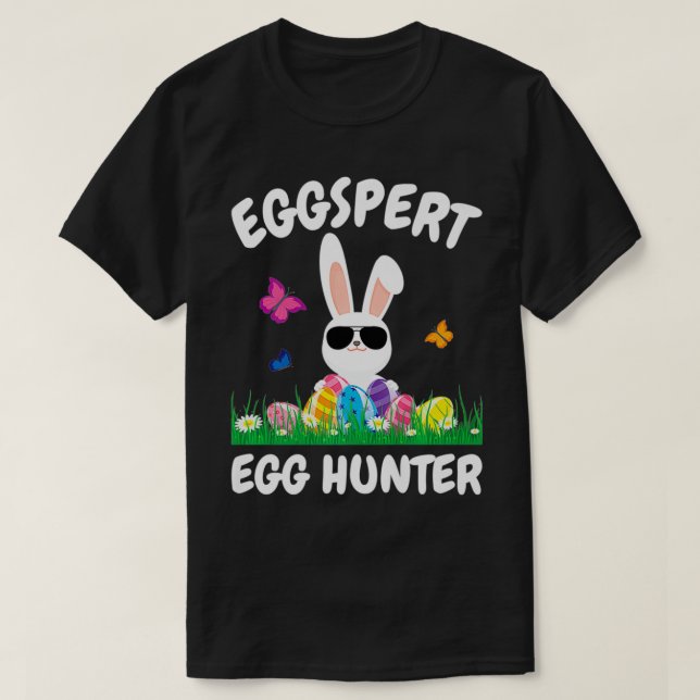 Mens Easter Bunny Sunglasses Eggspert Egg Hunter P T-Shirt (Design Front)