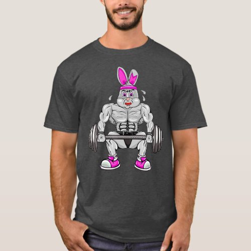 Mens Easter Deadlifting Bunny Gym Workout T T_Shirt
