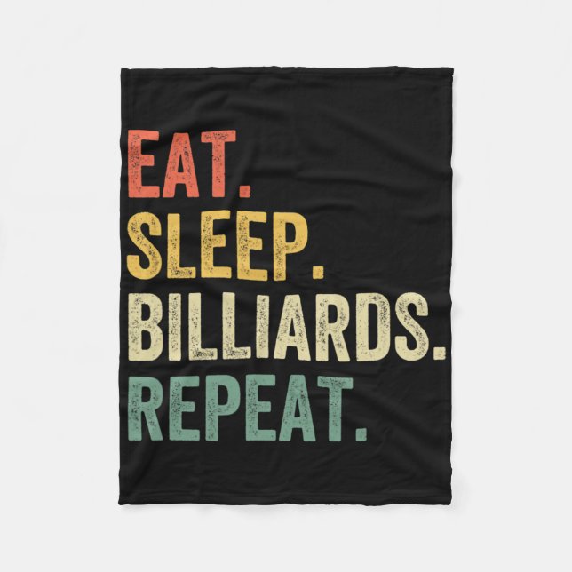 Mens Eat Sleep Billiards Repeat Funny Pool Player  Fleece Blanket (Front)