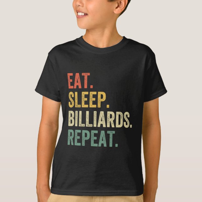 Mens Eat Sleep Billiards Repeat Funny Pool Player  T-Shirt (Front)