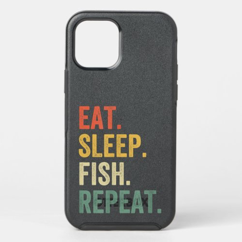 Mens Eat Sleep Fish Repeat Funny Fishing Fisherman OtterBox Symmetry iPhone 12 Pro Case