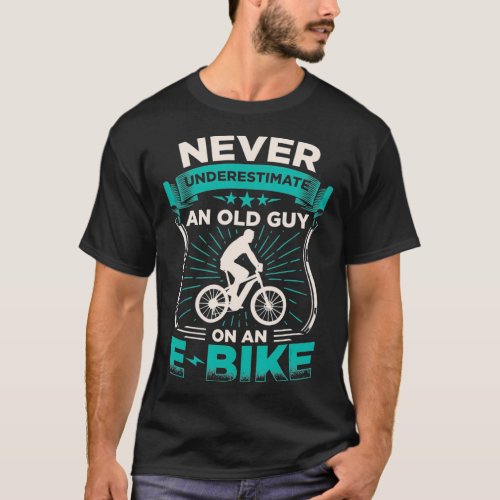 Mens EBike Cyclist  Electric Mountain Bike Dad T_Shirt
