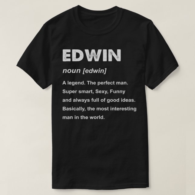 Mens Edwin Name  T-Shirt (Design Front)