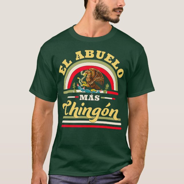 Mens El Abuelo Mas Chingon Funny Mexican Flag T-Shirt (Front)