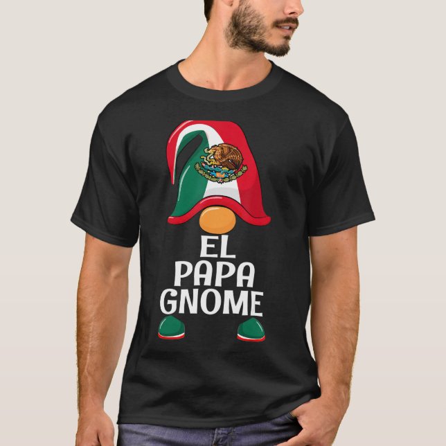 Mens El Papa Gnome   Mexican Flag Gnome Dad T-Shirt (Front)