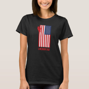 Mens Electric Cable Lineman Dad Usa Father's Day F T-Shirt