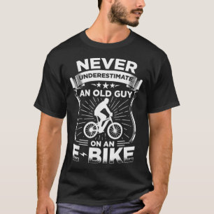 Mens Electric Mountain Bike Dad EBike Grandpa Cyc T-Shirt