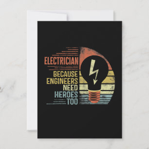Mens Electrician Because Engineers Need Heroes Too Note Card