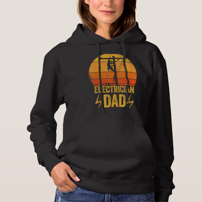 Mens Electrician Dad Hoodie (Front)
