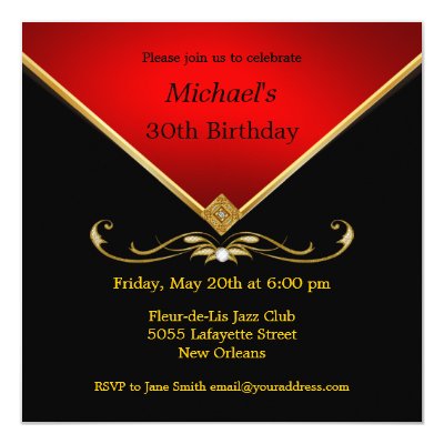 red gold 65th birthday party invitation zazzle com