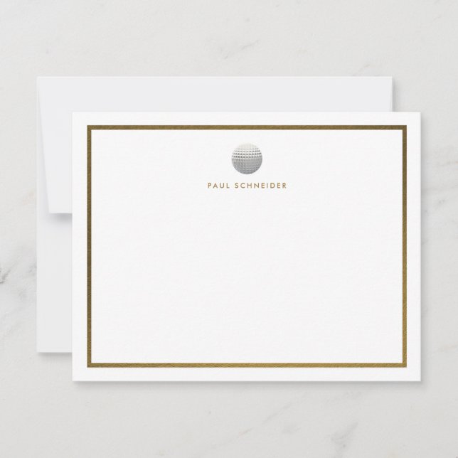 Men's Elegant Golfing Note Card (Front)