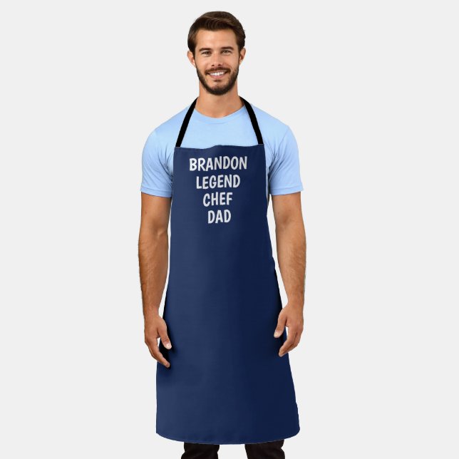 Men's Elegant Navy Blue Modern Simple Dad Chef Apron (Worn)