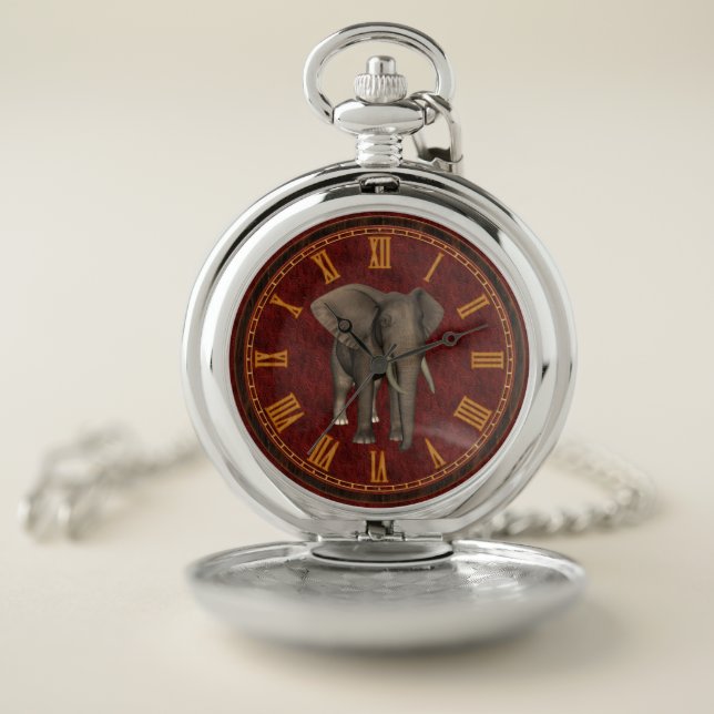 Mens elephant fun accessory pocket watch (Inside)