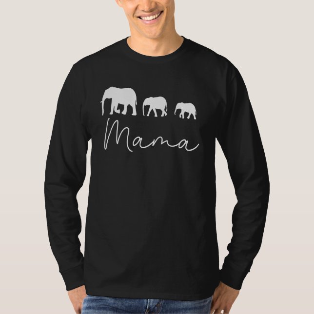 Mens Elephant Mom 3  Announcement Triplets Mama Of T-Shirt (Front)