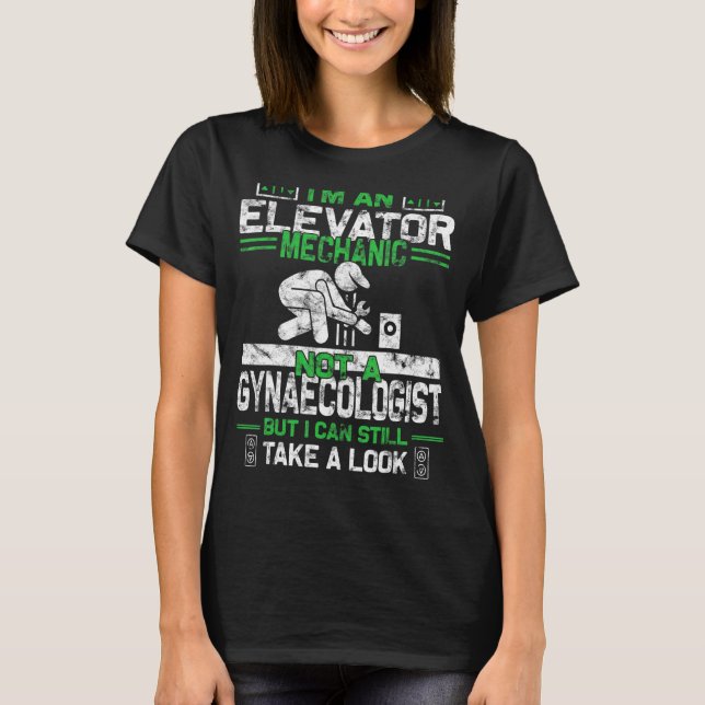 Mens Elevator Mechanic Installer Maintenance Techn T-Shirt (Front)