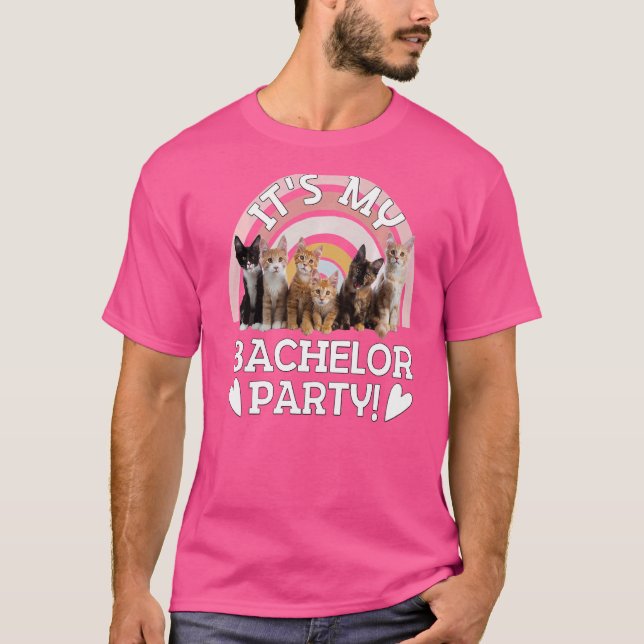 Mens Embarrassing Bachelor Party Groomsman Pink Cu T-Shirt (Front)