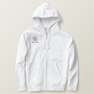 Men's Embroidered Basic Zip Hoodie