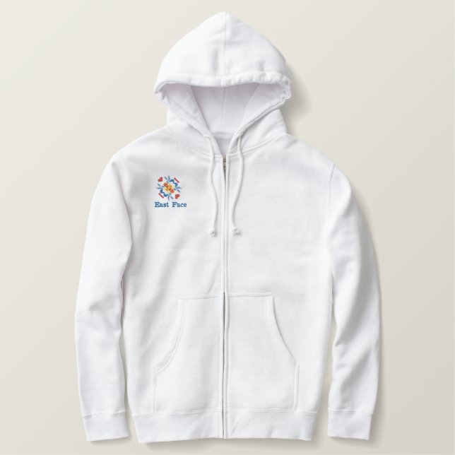 Men's Embroidered Basic Zip Hoodie (Design Front)