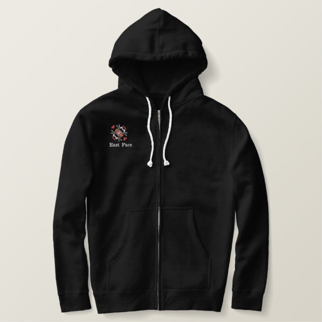 Men's Embroidered Basic Zip Hoodie (Design Front)