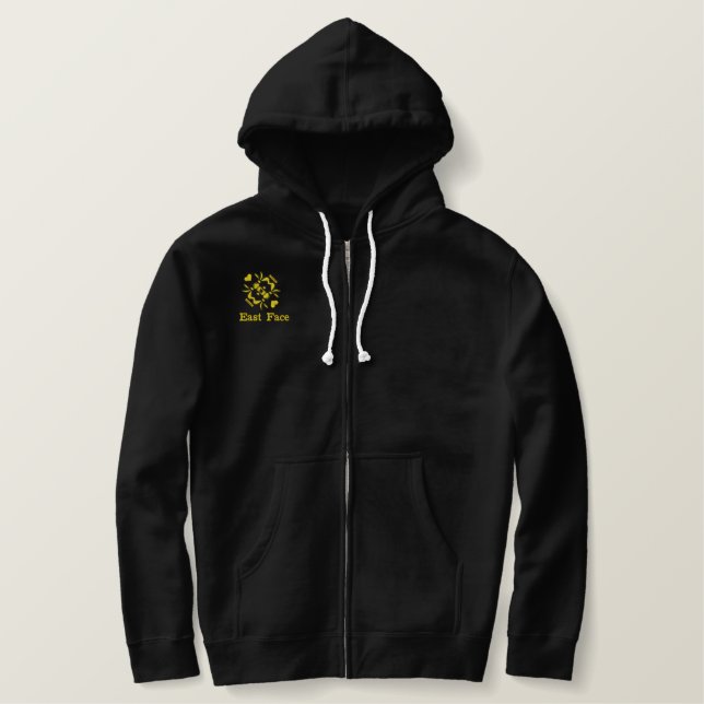 Men's Embroidered Basic Zip Hoodie (Design Front)