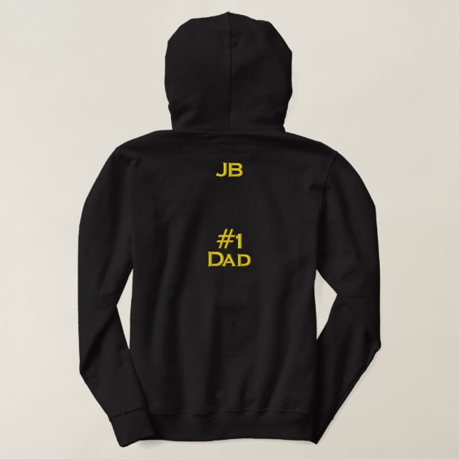 Men's Embroidered Number 1 Dad Hoodie Sweatshirt (Design Back)