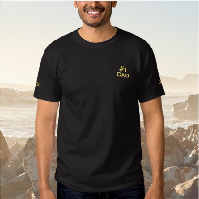 Men's Embroidered Number 1 Dad Hoodie  T-Shirt (Creator Uploaded)