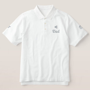 Men's Embroidered Number 1 Dad Monogram Polo Shirt