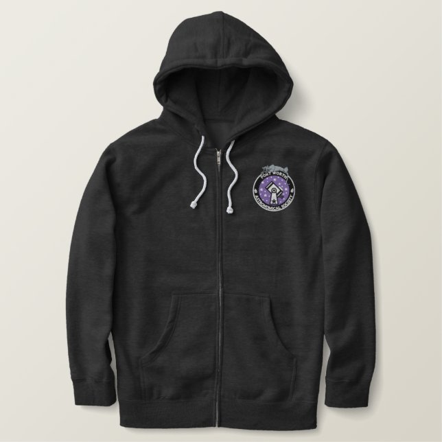 Men's Embroidered Zip-Up Hoodie (Design Front)