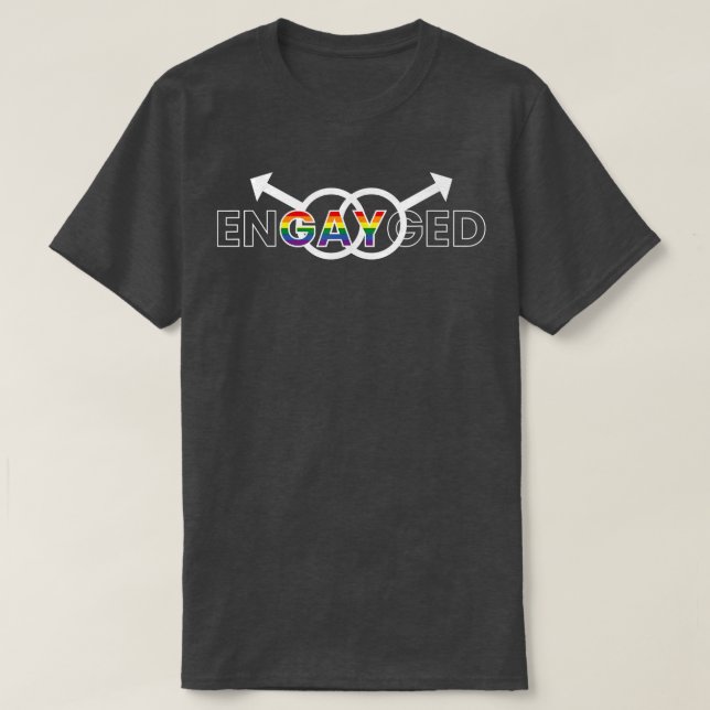 Mens EnGAYged LGBT Gay Marriage Groom  T-Shirt (Design Front)