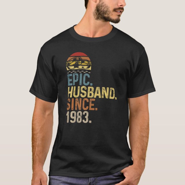 Mens Epic Husband Since 1983 Wedding Anniversary C T-Shirt (Front)