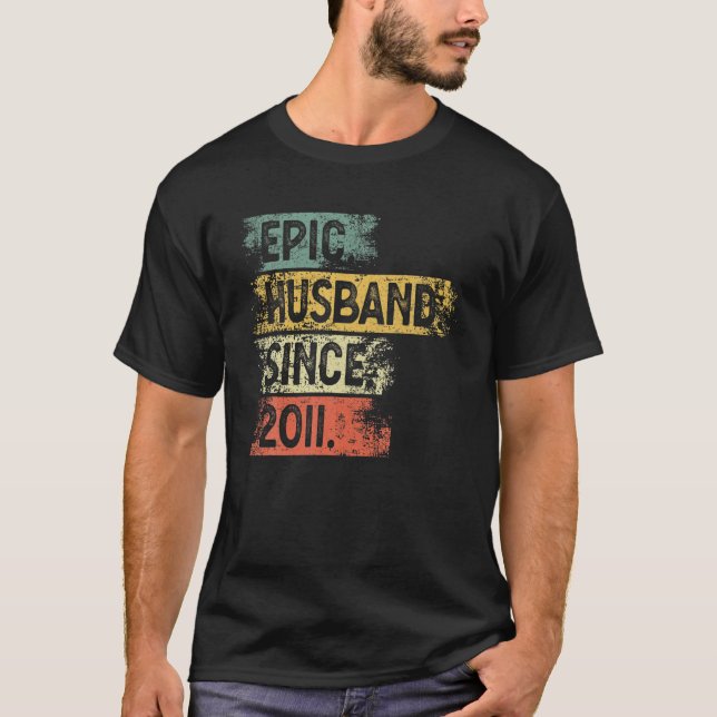 Mens Epic Husband Since 2011. 10Th Wedding Anniver T-Shirt (Front)