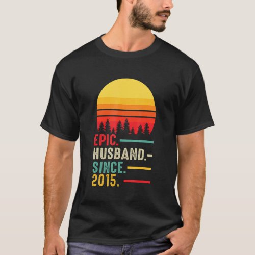 Mens Epic Husband Since 2015 Happy Anniversary T_Shirt