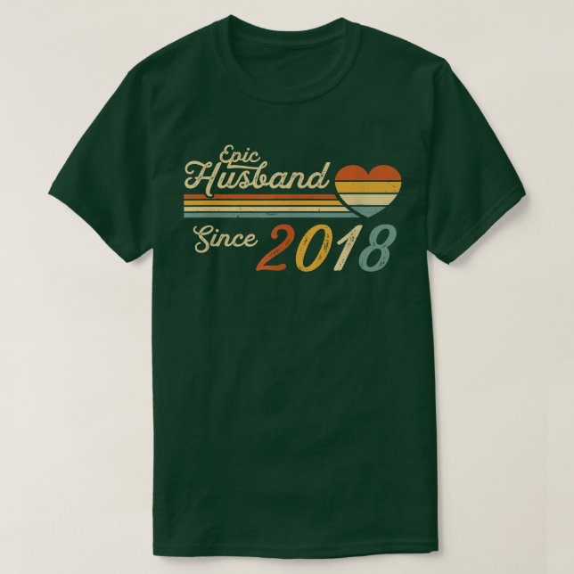 Mens Epic Husband Since 2018  4th Wedding Annivers T-Shirt (Design Front)