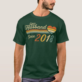 Mens Epic Husband Since 2018  4th Wedding Annivers T-Shirt