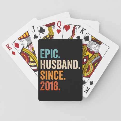 Mens Epic Husband Since 2018 wedding anniversary Playing Cards