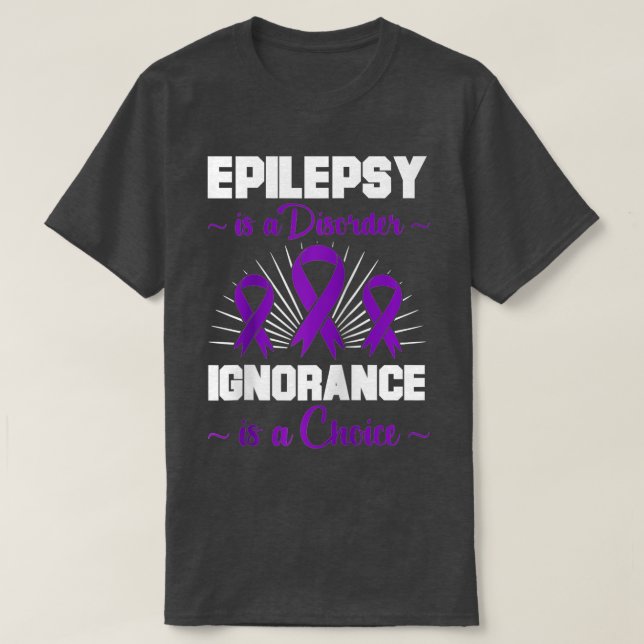 Mens Epilepsy Warrior Epileptic Day Purple Ribbon  T-Shirt (Design Front)