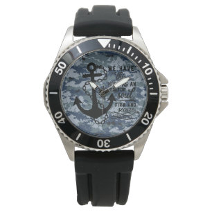 Men's Ewatch Blue Camouflage Stainless Steel  Watch