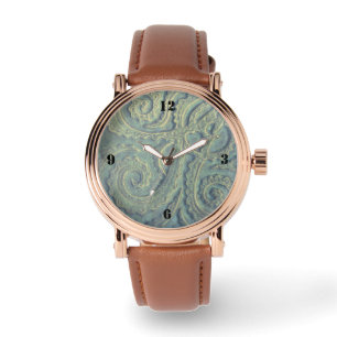 Men's eWatch Watch with rose gold and green face