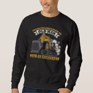 Mens Excavator Operator Construction Worker Heavy  Sweatshirt