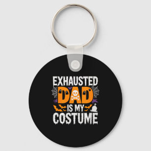 Mens Exhausted Dad Is My Costume Shirt Men Hallowe Keychain