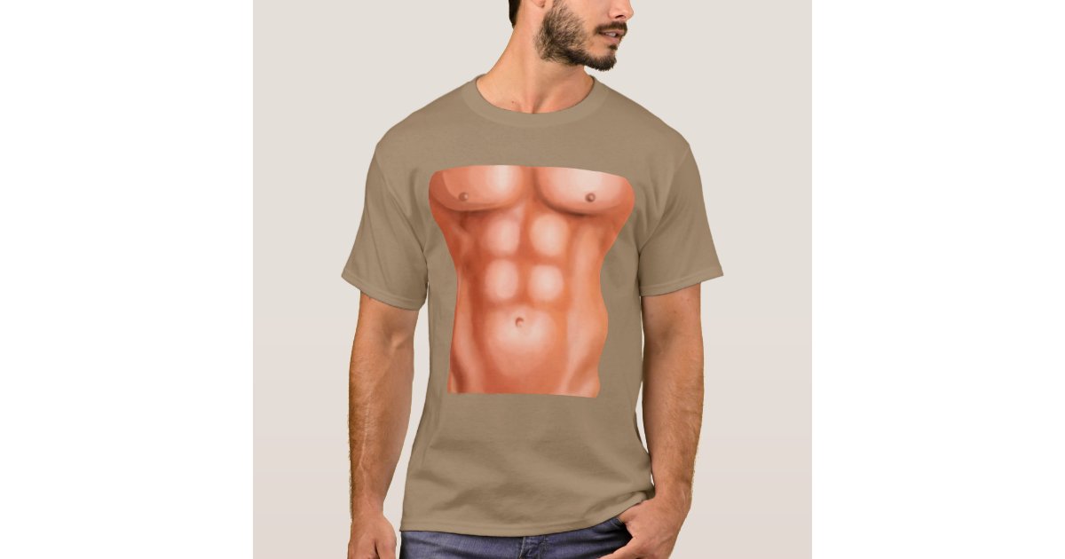 Fake Abs & Muscle T-shirt Six Pack 3D Printed Casual T Summer Top