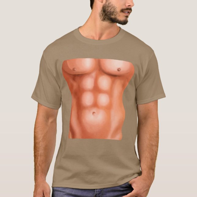 Mens Fake Abs T-Shirt (Front)