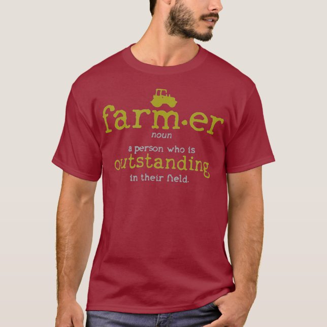 Mens Farmer Definition Dictionary Funny Farm T-Shirt (Front)