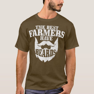 Mens Farmer The Best Farmers Have Beards Funny Vin T-Shirt